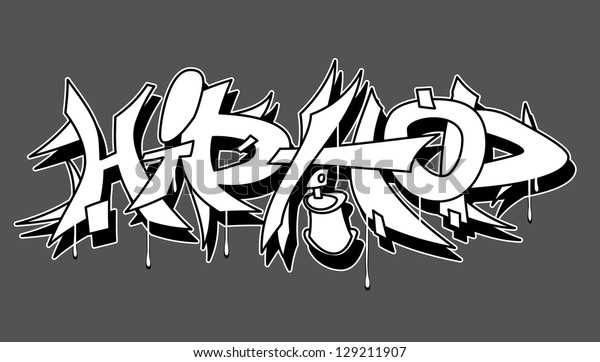 Hip Hop Urban Graffiti Vector Illustration Stock Vector Royalty