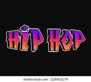 Hip hop word trippy psychedelic graffiti style letters.Vector hand drawn doodle cartoon logo hip hop illustration. Funny cool trippy letters, fashion, graffiti style print for t-shirt, poster