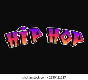Hip hop word trippy psychedelic graffiti style letters.Vector hand drawn doodle cartoon logo hip hop illustration. Funny cool trippy letters, fashion, graffiti style print for t-shirt, poster