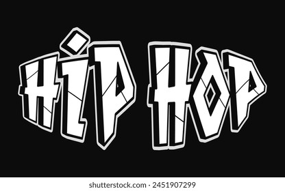 Hip Hop word trippy psychedelic graffiti style letters. Vector hand drawn doodle cartoon logo Hip Hop illustration. Funny cool trippy letters, fashion, graffiti style print for t-shirt
