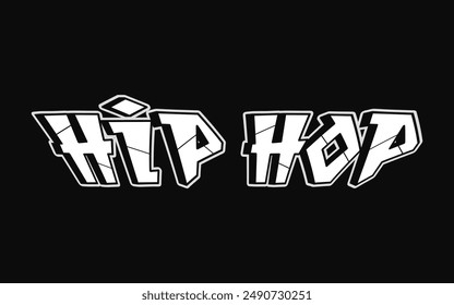 Hip Hop word trippy psychedelic graffiti style letters. Vector hand drawn doodle cartoon logo Hip Hop illustration. Funny cool trippy letters, fashion, graffiti style print for t-shirt