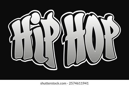 Hip Hop word trippy psychedelic graffiti style letters. Vector hand drawn doodle cartoon logo Hip Hop illustration. Funny cool trippy letters, fashion, graffiti style print t-shirt, poster concept