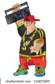 hip - hoper with tape recorder