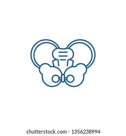 Hip joint line icon concept. Hip joint flat  vector symbol, sign, outline illustration.