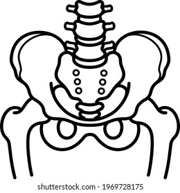 Hip Joint. Vector Outline Illustration.