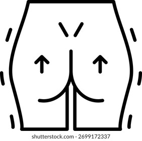 Diseño de icono de Vector de línea de cadera