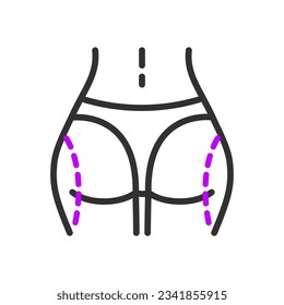 Hip reduction, linear icon. Line with editable stroke