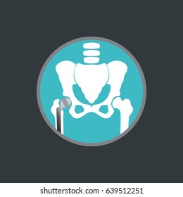 Hip replacement logo vector icon design