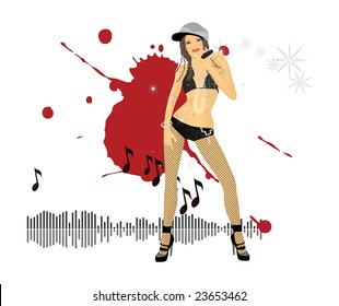Hip singing girl