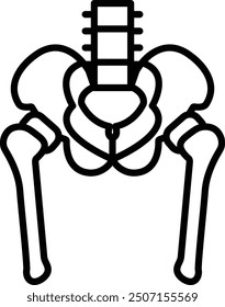 A Hip skeleton in line drawing style