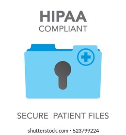 Gráfico do ícone de conformidade da HIPAA para segurança de documentos médicos