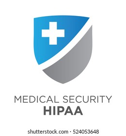 HIPAA Compliance Icon Graphic For Medical Document Security 