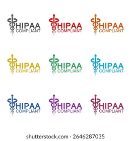 HIPAA Compliance icon isolated on white background. Set icons colorful