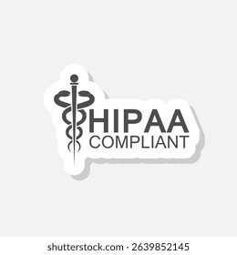 HIPAA Compliance Icon sticker isolated on gray background