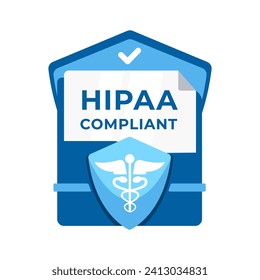 Insignia compatible con la HIPAA, que simboliza la adherencia a los estándares de privacidad y seguridad de la información de salud en la atención médica