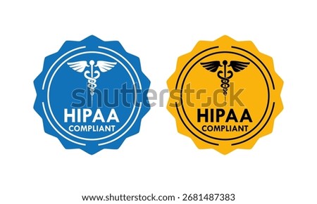 HIPAA Complient certified design logo template illustration