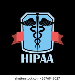 Ícone HIPAA Shield isolado no plano de fundo preto