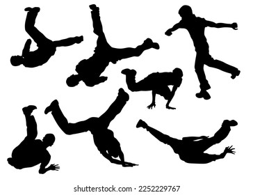 Hip-hop artists of dance on white background