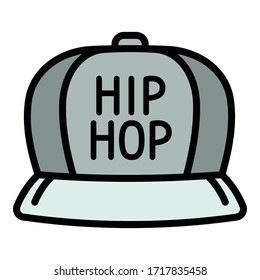 Hiphop cap icon. Outline hiphop cap vector icon for web design isolated on white background