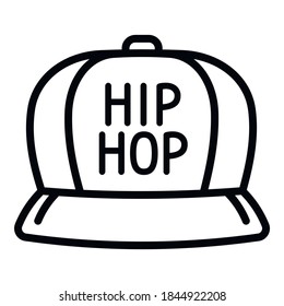 Hiphop cap icon. Outline hiphop cap vector icon for web design isolated on white background