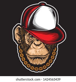 hiphop chimp vector and logo