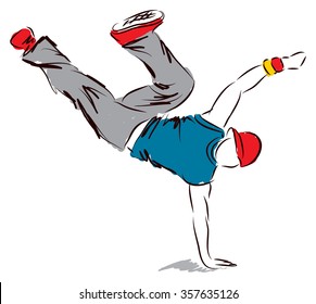 hip-hop dancer dancing illustration 2