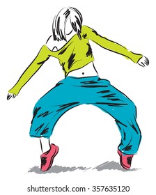 hip-hop dancer dancing illustration