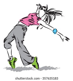 hip-hop dancer illustration B