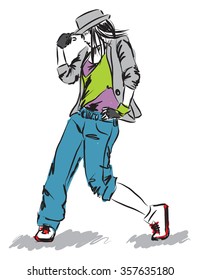 hip-hop dancer illustration E