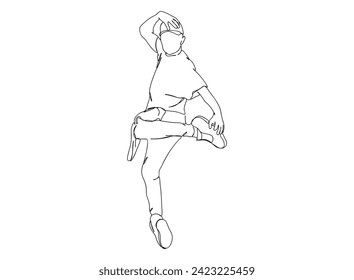 Hip-Hop Dancer single Line Drawing