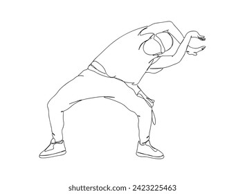 Hip-Hop Dancer single Line Drawing