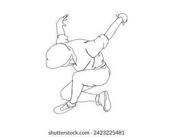 Hip-Hop Dancer single Line Drawing