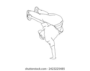 Hip-Hop Dancer single Line Drawing