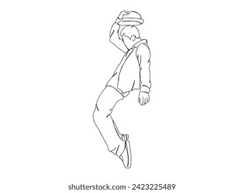 Hip-Hop Dancer single Line Drawing