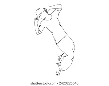 Hip-Hop Dancer single Line Drawing