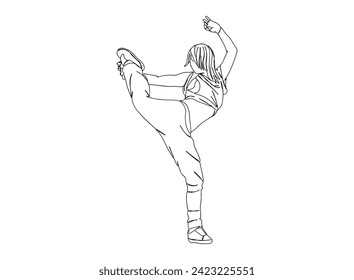 Hip-Hop Dancer single Line Drawing