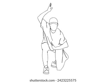 Hip-Hop Dancer single Line Drawing