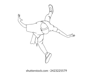 Hip-Hop Dancer single Line Drawing