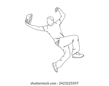 Hip-Hop Dancer single Line Drawing