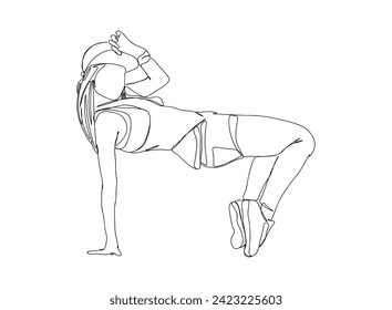 Hip-Hop Dancer single Line Drawing