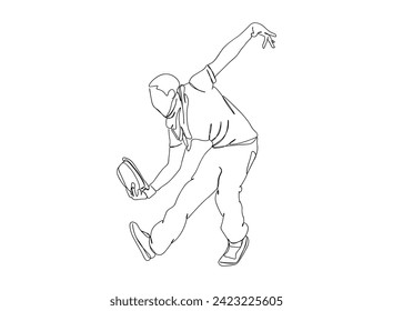 Hip-Hop Dancer single Line Drawing