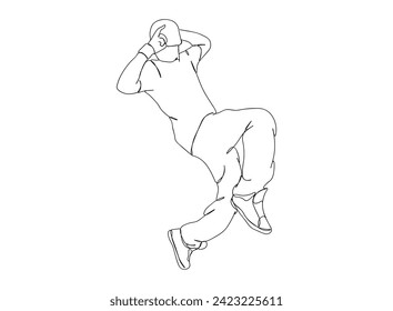 Hip-Hop Dancer single Line Drawing