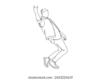 Hip-Hop Dancer single Line Drawing