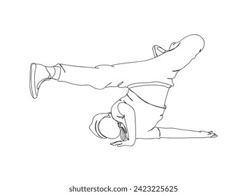 Hip-Hop Dancer single Line Drawing