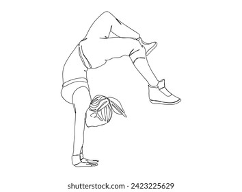 Hip-Hop Dancer single Line Drawing