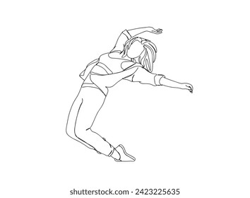 Hip-Hop Dancer single Line Drawing