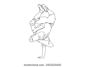 Hip-Hop Dancer single Line Drawing