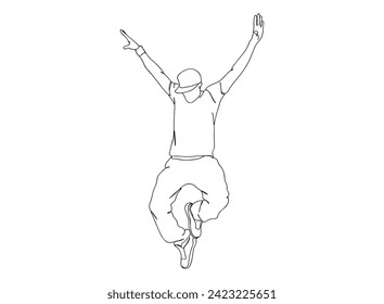 Hip-Hop Dancer single Line Drawing