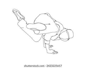 Hip-Hop Dancer single Line Drawing