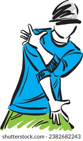 HipHop E fitness dancer doodle design drawing vector illustration